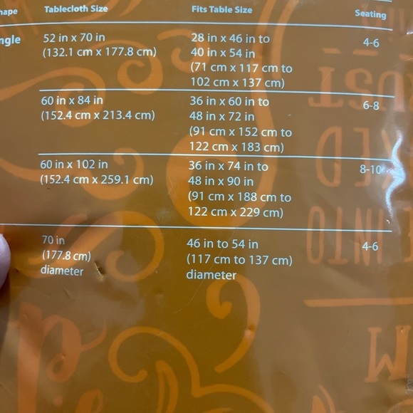 Vinyl Peva Tablecloth Chalkboard Pumpkin Pie Recipe 60x102 Rectangle Thanksgivin - Picture 2 of 3